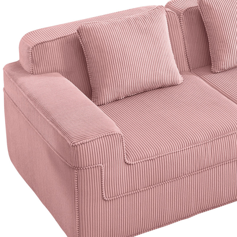 Canapé double 81 po 81 po Corduroy, Rose