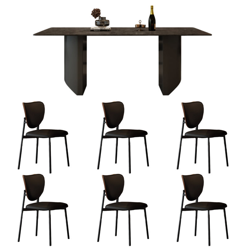 Petite table et chaise de salle à manger élégante pour petit appartement, H 29,5 po x L 62,9 po x l 35,4 po