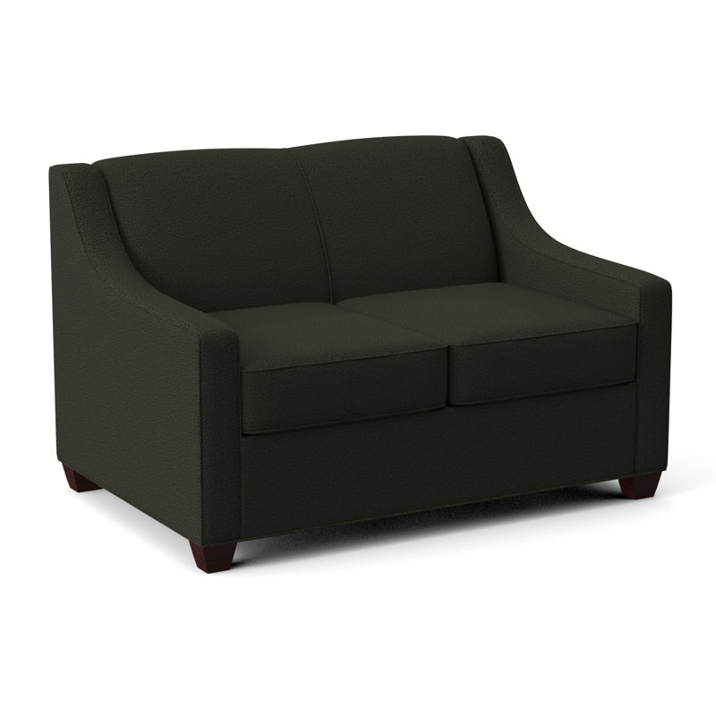 Phillips 52" Square Arm Sofa Bed with Reversible Cushions, Empire Mahogany, Dorset Charcoal