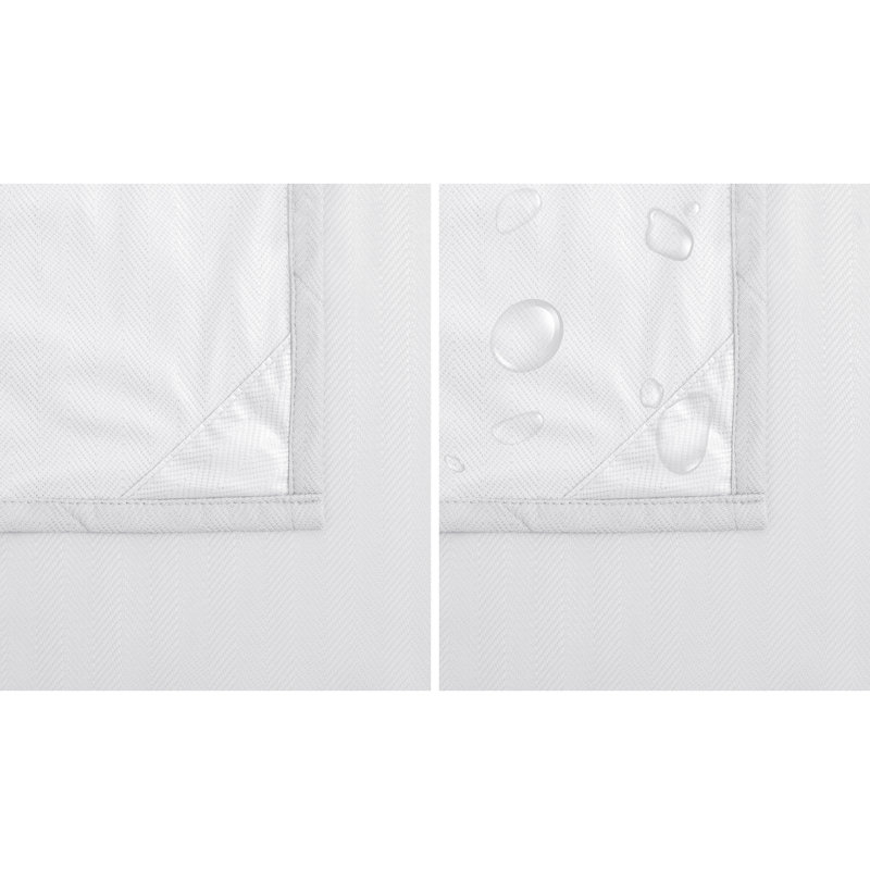 Doublure de rideau de douche simple en tissu imperméable à chevrons Sayer, Blanc