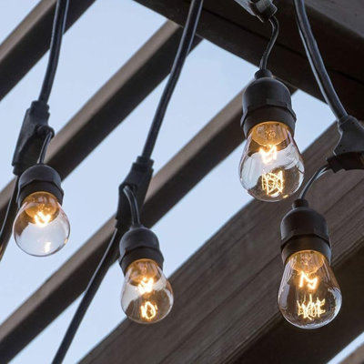 12-Ft  Pulg In String Light Outdoor Decoration Waterproof Connection Patio Lights with Shatterproof LED Bulbs