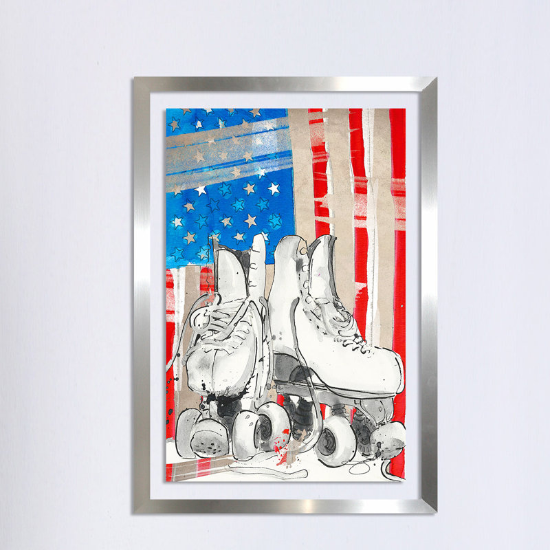 «All American», impression sur toile, H 39,5 po x l 27,5 po x P 0,75 po, Acrylique avec cadre argent