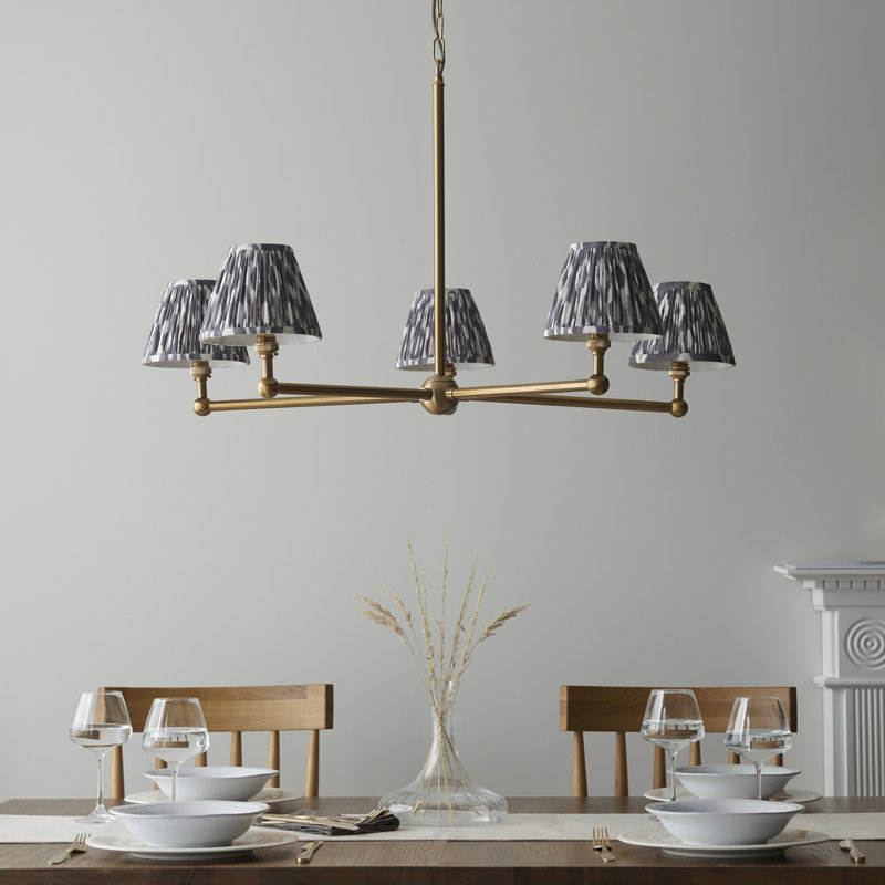 Santiago 5 - Light Waggon Wheel Chandelier, Grey