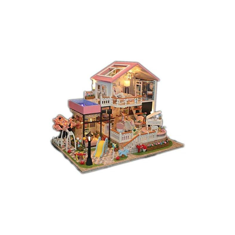 Miniature Wizardi Roombox Kit - Pink Villa Dollhouse Kit