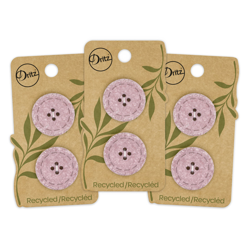 Bouton rond en coton recyclé Dritz