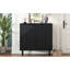 Armoire d'appoint moderne et minimaliste avec tablettes réglables, conception de porte géométrique élégante, grand espace de rangement pour tout décor