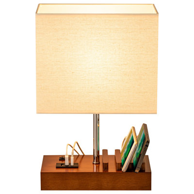 Chaithra Solid Wood USB Desk Lamp