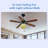 52 Inch Ceiling Fans With Lights And Remote, Reversible, Noiseless, 3 Wind Speeds, Ceiling Fan For Bedroom Living Room, Indoor/outdoor Use-309583700-309583703