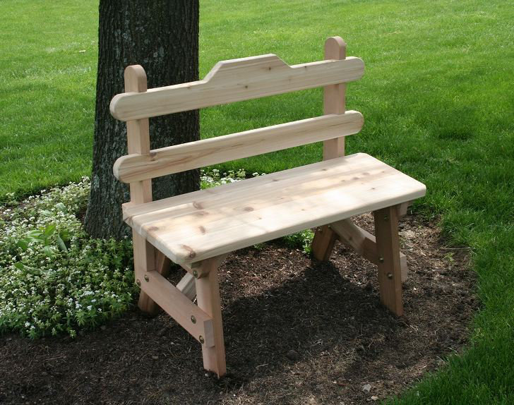 Banc de jardin en cèdre Tillison, H 34 po x l 36 po x P 24 po, Aucune finition