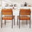 Modern Dining Chairs Set of 2, Kitchen Chairs with Thick Cushions and Adjustable Foot Pads, Upholstered Faux Leather Dining Room Chairs with Sturdy Metal Legs,Brown-823639162-825037205