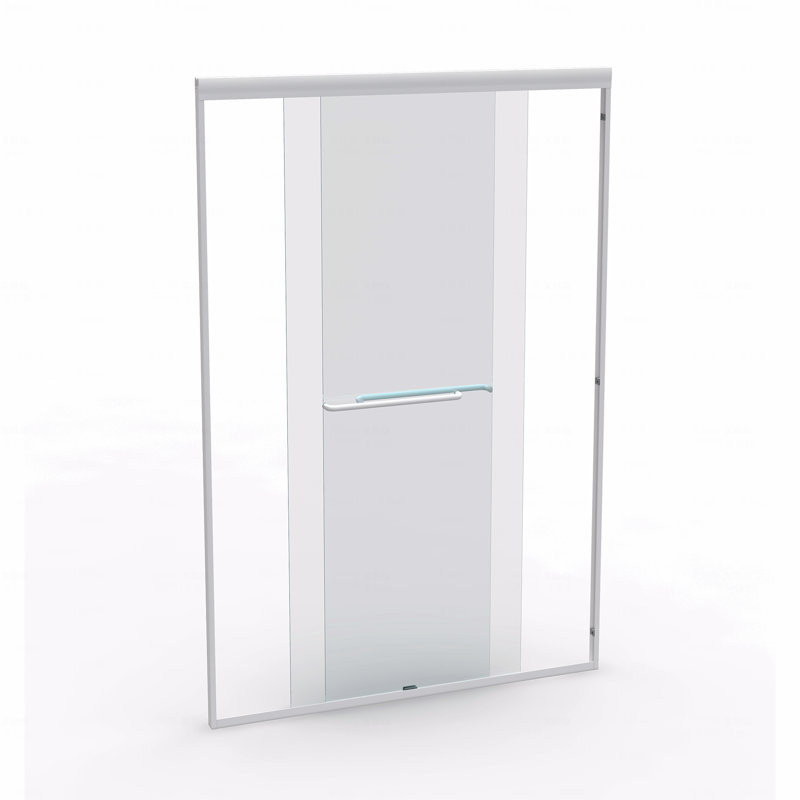 Porte de douche coulissante double 72 po H - Conception semi-sans cadre avec porte coulissante coulissante pour salle de bain avec verre trempé 1/4 po (6 mm)