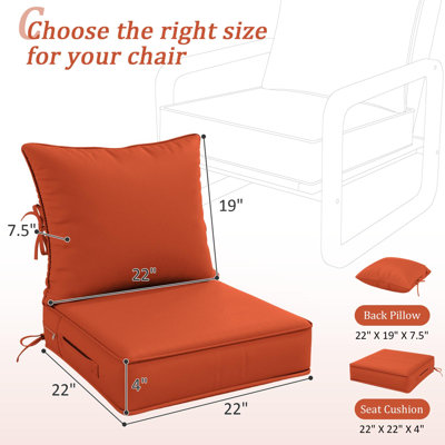 Wynee Outdoor Deep Seat Cushion Set Outdoor Patio Chair Cushions