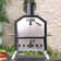 Paesyn Steel Wood Burning Outdoor Pizza Oven with 2-layer in Black