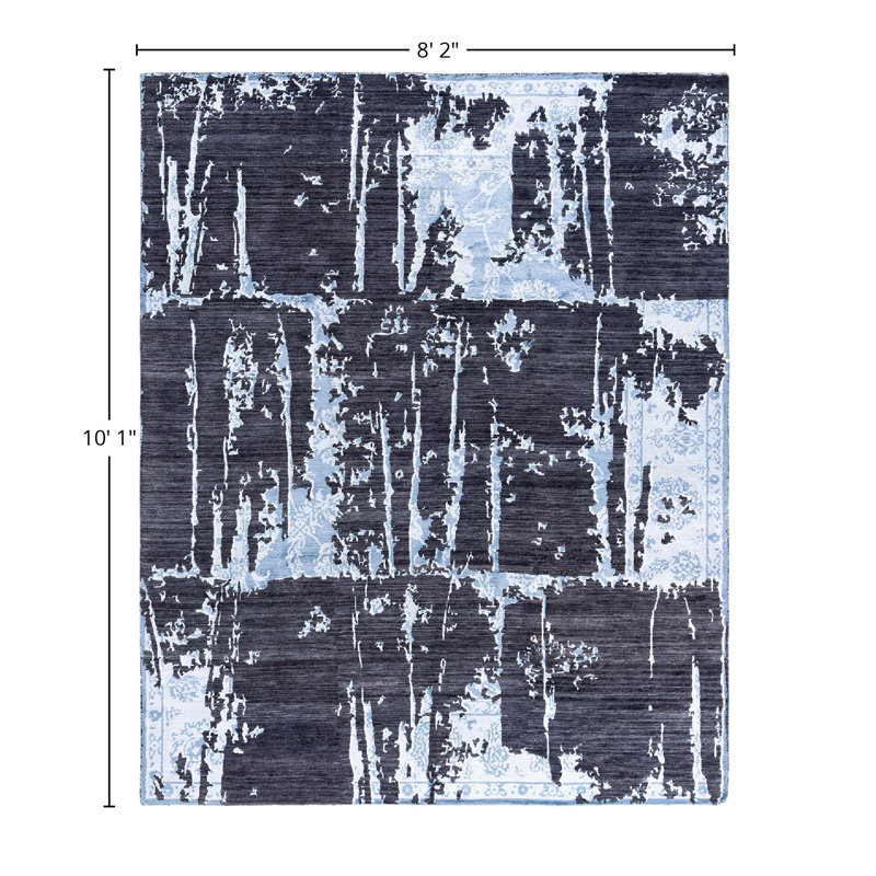 Overdyed One-of-a-Kind Rectangle 8'2" x 10'1" Hand Knotted Area Rug