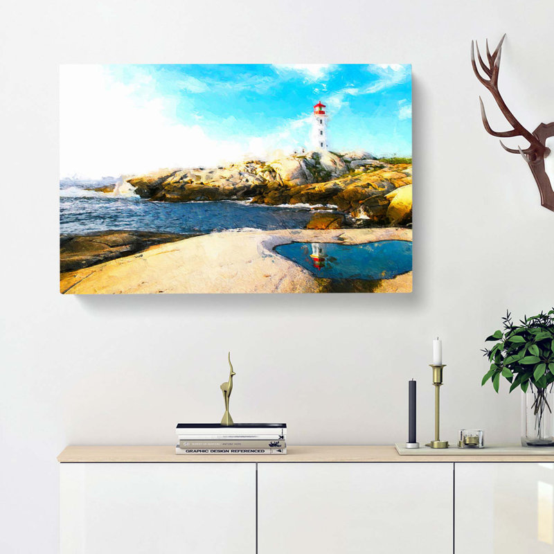 Lighthouse & Seascape In Canada - Wrapped Canvas, 35cm H x 50cm W x 3cm D