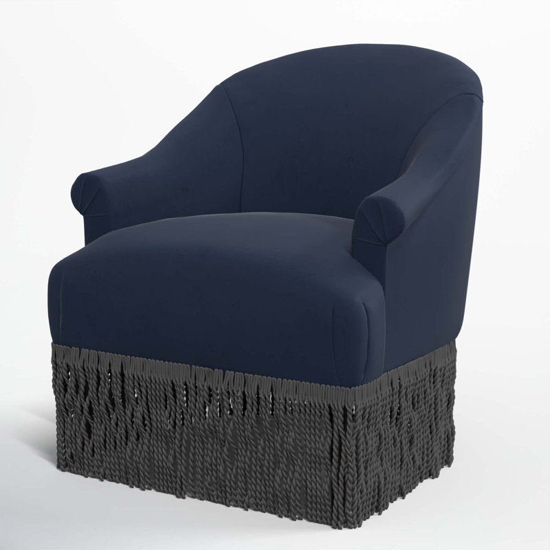 Callie Upholstered Wingback Chair, Black, Classic Ink Performance Velvet