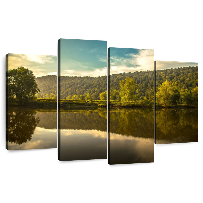 Rivière Allegheny au coucher du soleil, H 22 po x l 36 po