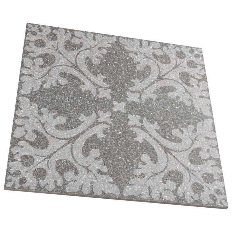 Farnese Molise 11.5" x 11.5" Porcelain Patterned Wall & Floor Tile, Grafito