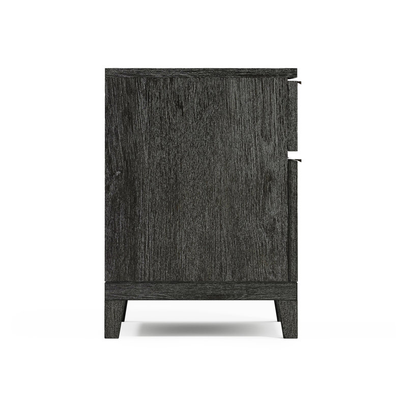 Menton 2-Drawer Solid Wood Nightstand