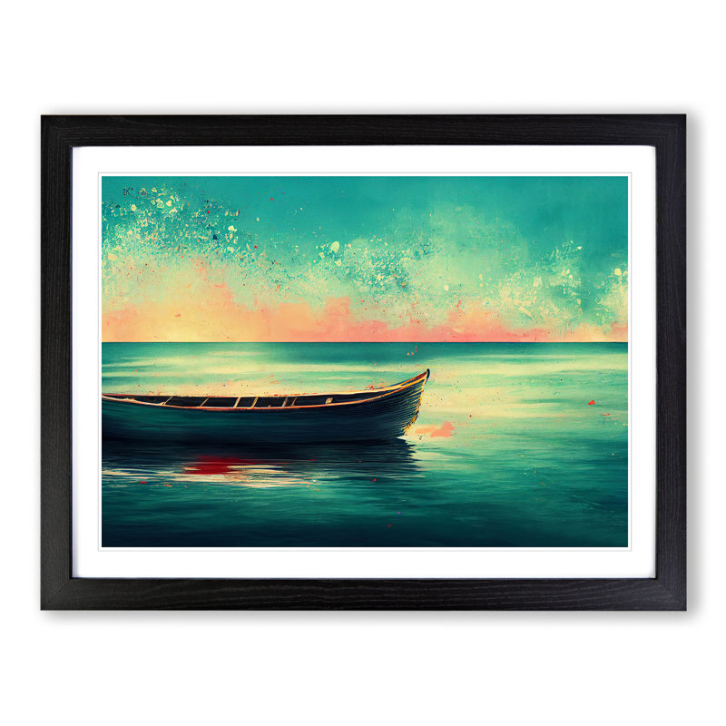 Boat Splashed Vol.3 - Single Picture Frame Painting, Black Framed, 25cm H x 34cm W x 2cm D