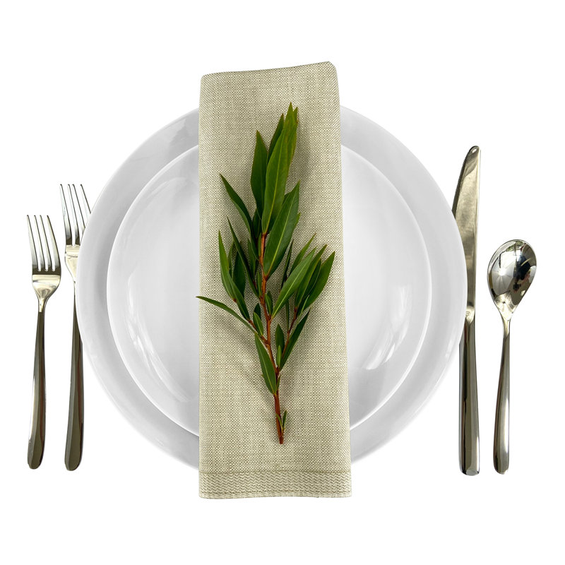 Light Sage Cotton Linen Square Napkins Set of 4