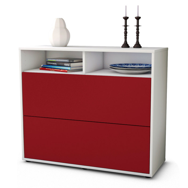 Quarry 92cm Sideboard, White/Red