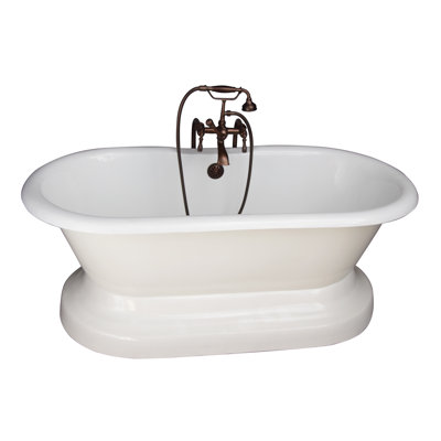 66'' x 32'' Freestanding Soaking Cast Iron Bathtub