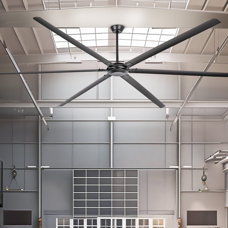 120" All-Aluminium Reversible Ceiling Fan With Remote Control, Indoor/Outdoor Large Ceiling Fan Without Light, Big Black Ceiling Fan For Patio, Porch, Garage, Shop, Farmhouse