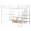 Lit mezzanine pleine grandeur en métal avec escalier et amp; Rangement - aucun sommier requis, robuste Durable-1540281303