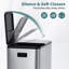Kitchen 2-compartment 60L (2x30L), anti-fingerprint stainless steel waste bin with soft-close lid and pedal, space-saving double bin for waste separation in the home and office