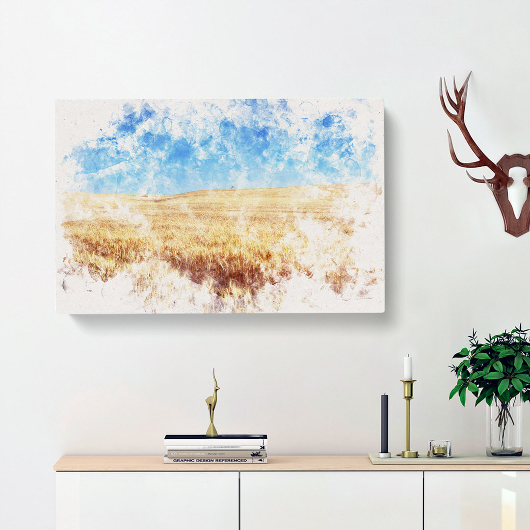 Field Of Wheat In Kansas - Wrapped Canvas