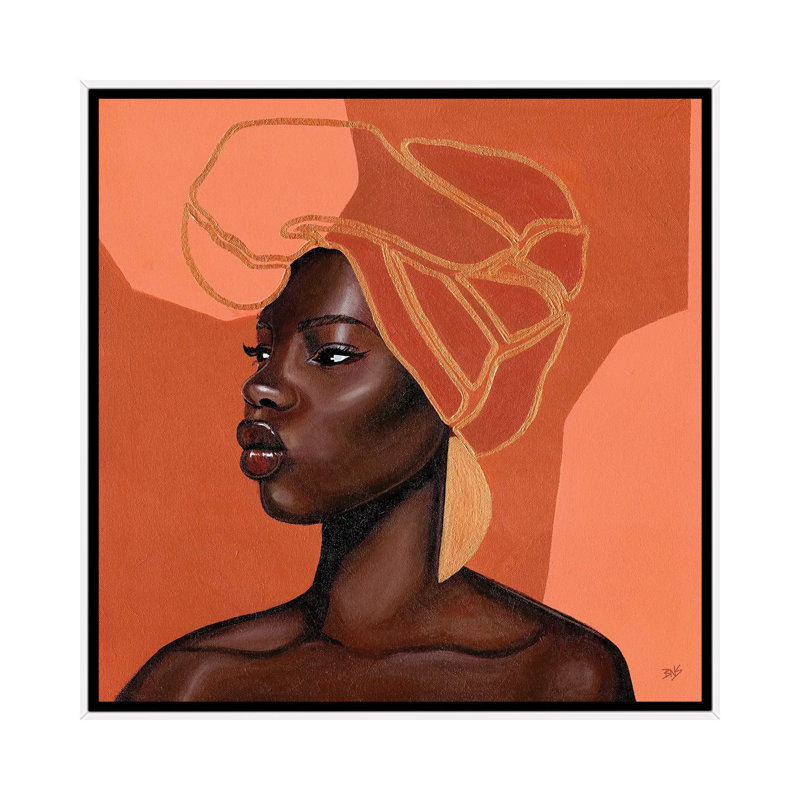 « Adah » par Bria Nicole-impression d’art graphique, Toile blanche encadrée, Pas de tapis, H 26 po x l 26 po x P 1,5 po