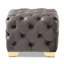 Velvet Tufted Square Solid Colour Cube Ottoman-1018714363