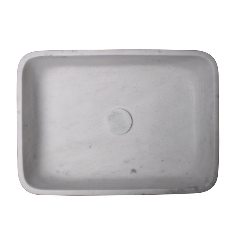 Barclay Maxton 12.75'' Marble Rectangular Bathroom Sink, Honed Moon White Marble