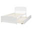Lit simple avec lit gigogne, blanc - Élégant et pratique meuble plateforme en bois de pin massif pour une utilisation durable