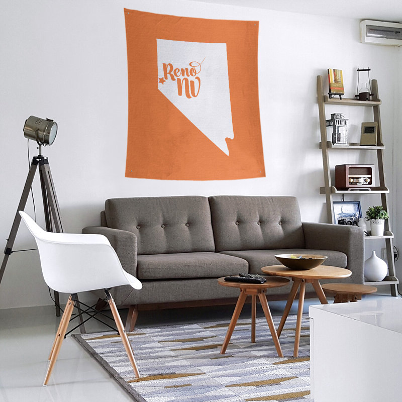 Tapisserie murale Reno Nevada, H 27,5 po x l 37,5 po, Orange
