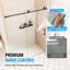 Porte de douche coulissante sans cadre l 56 à 60 po x H 76 po en verre trempé 3/8 po (10 mm) et quincaillerie en acier inoxydable, noir mat-123350101