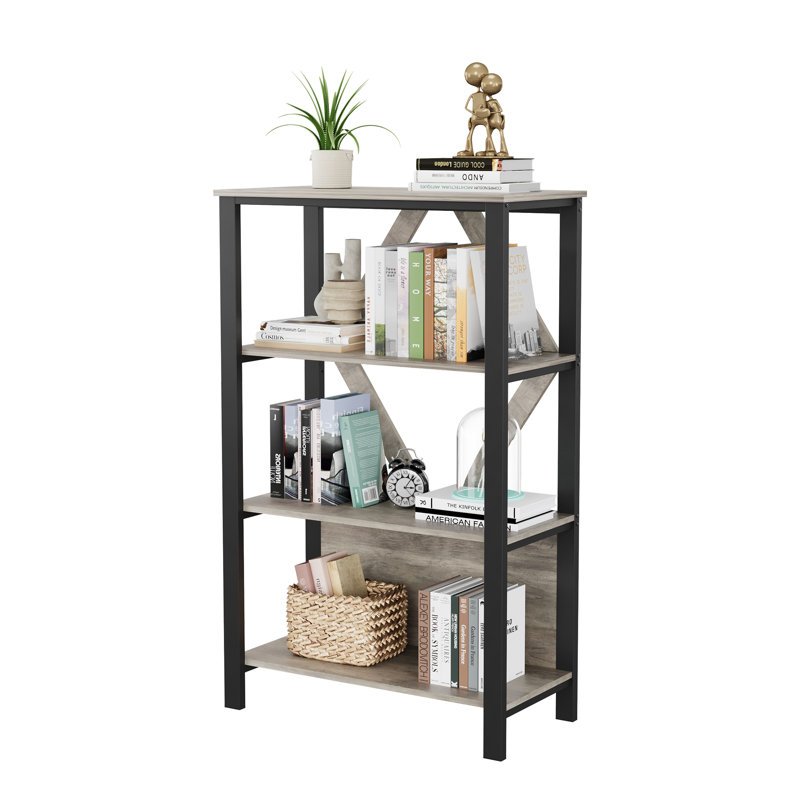 80cm W Metal Bookcase, (4 Shelves) 128cm. H x 80cm. W x 40.13cm. D