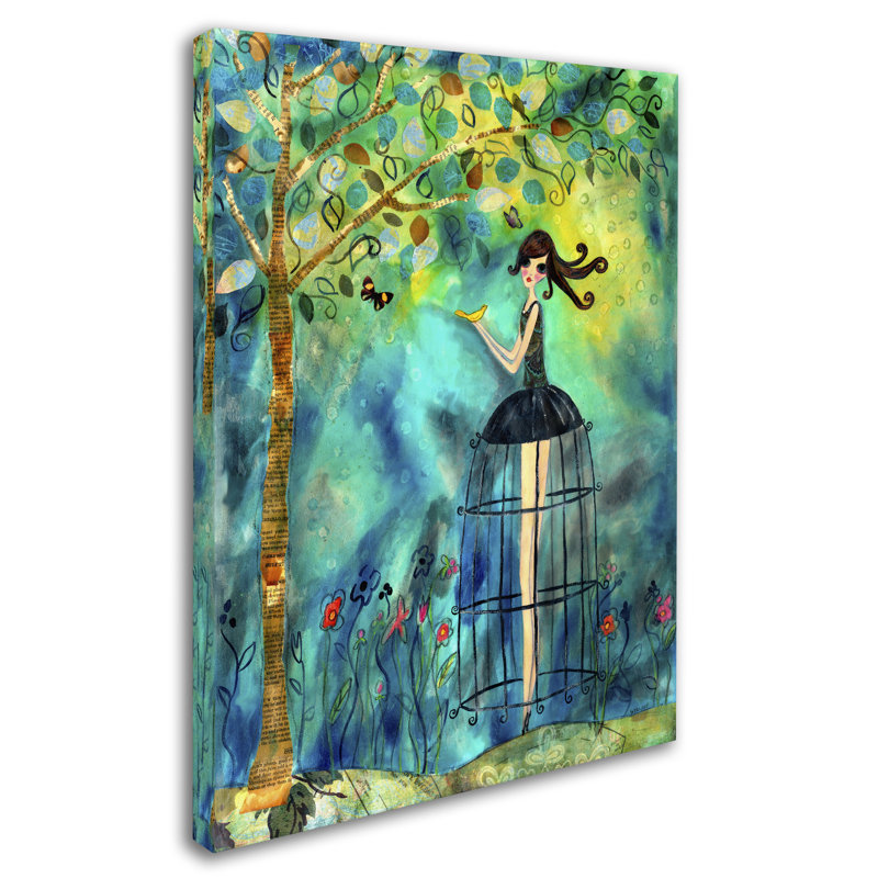 «Big Eyed Girl Second Pensts» de Berkley, reproduction sur toile tendue, H 19 po x l 14 po x P 2 po