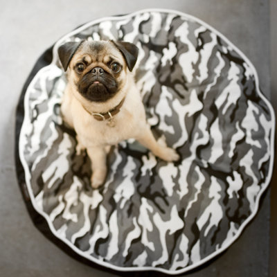 Camouflage Cotton Round Pillow Pet Bed
