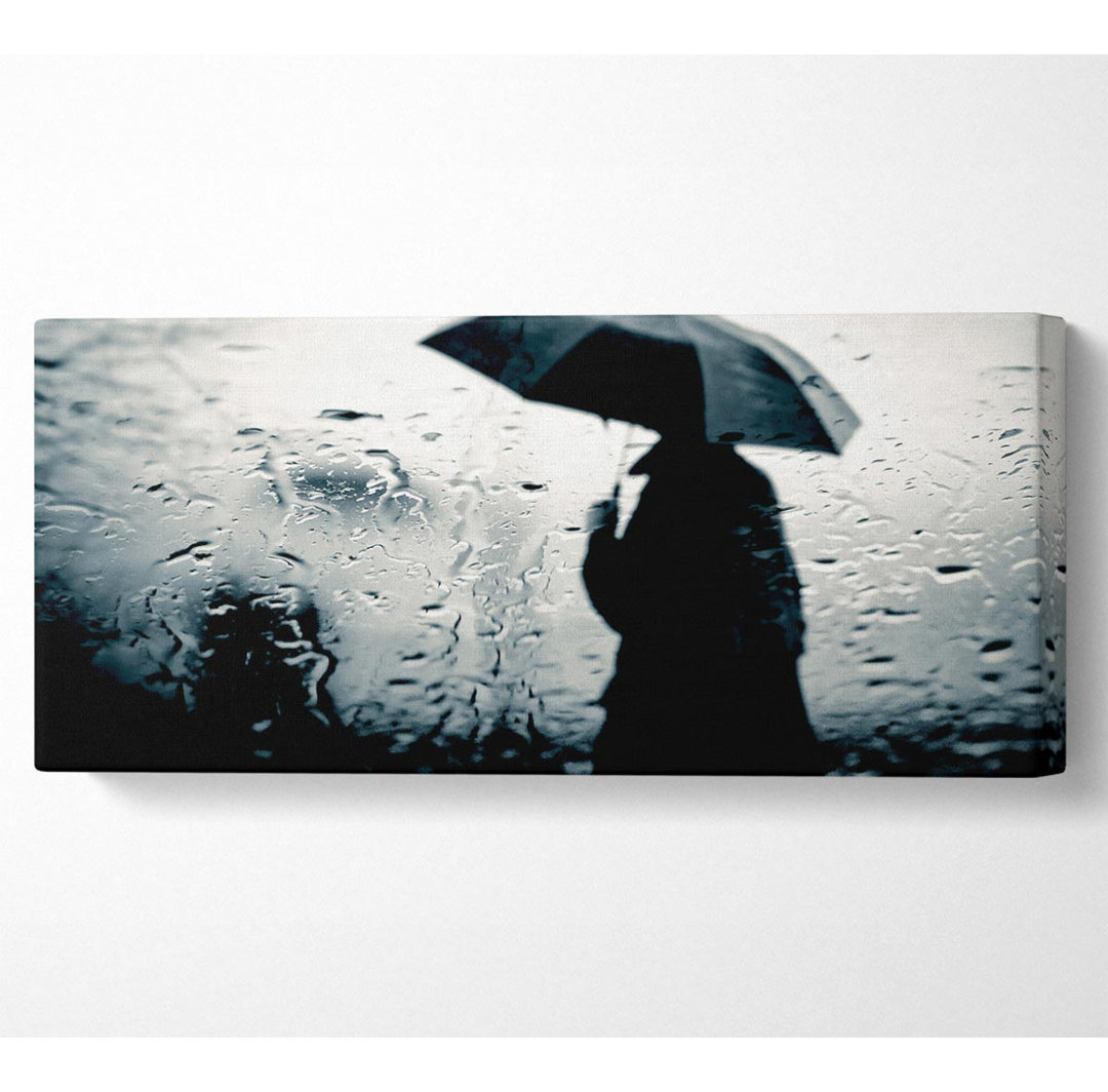 Regentag in der Stadt - Panorama-Kunstdrucke auf Leinwand - Wrapped Canvas