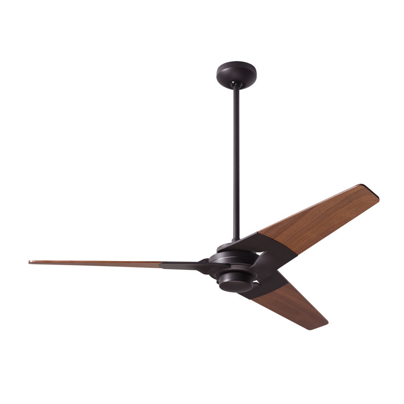 Torsion Downrod Ceiling Fan, Fan Speed Control, Dark Bronze, Mahogany
