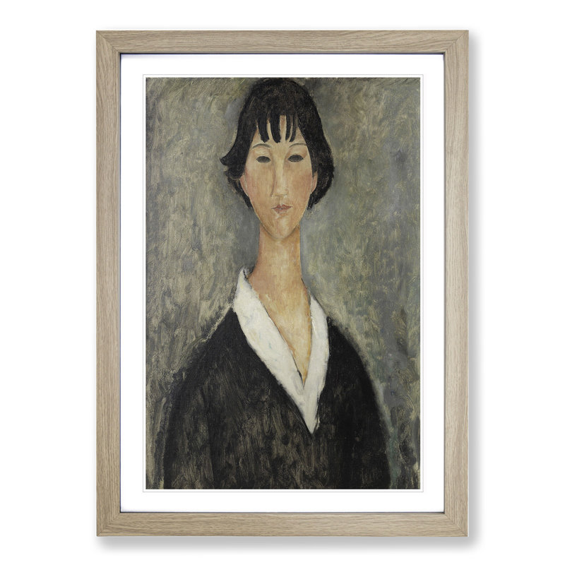 Portrait of a Girl Vol.4 by Amedeo Modigliani - Picture Frame Painting, 48cm H x 36cm W x 2cm D, Oak Framed