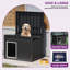  Niche pour chien en plastique, chenil intérieur pour chien avec toit relevable et bonne ventilation pour les chiens de taille moyenne