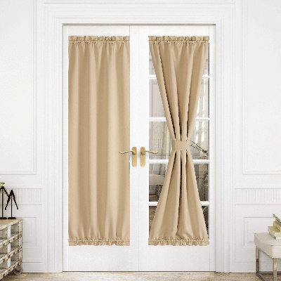 Blackout Curtain for French Door, Rod Pocket Thermal Insulated Drapes Privacy Window Panel for Living Room/Doorways/Classroom, 1 Panel