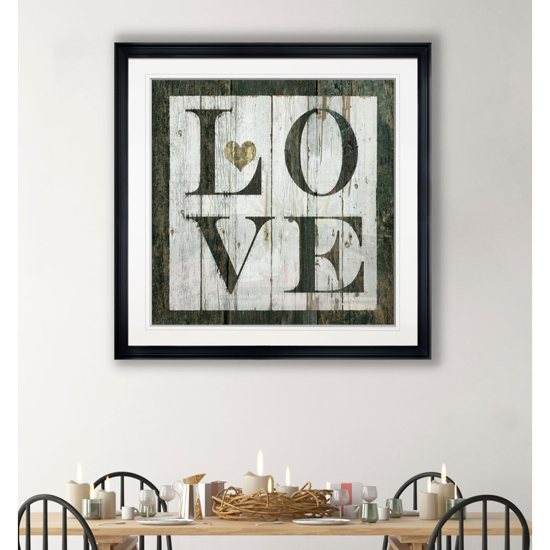 «Love», reproduction d'art textuel, H 17,5 po x l 17,5 po x P 1,5 po, Cadre plastique noir