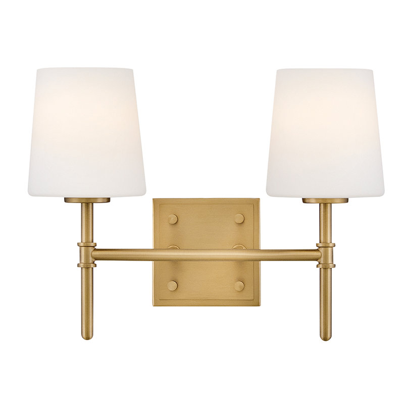Saunders 2 - Light Bath Sconce, Lacquered Brass
