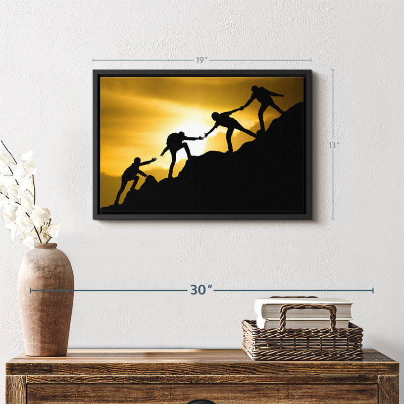 Climbing Teamwork Canvas Print, 13" H x 19" W