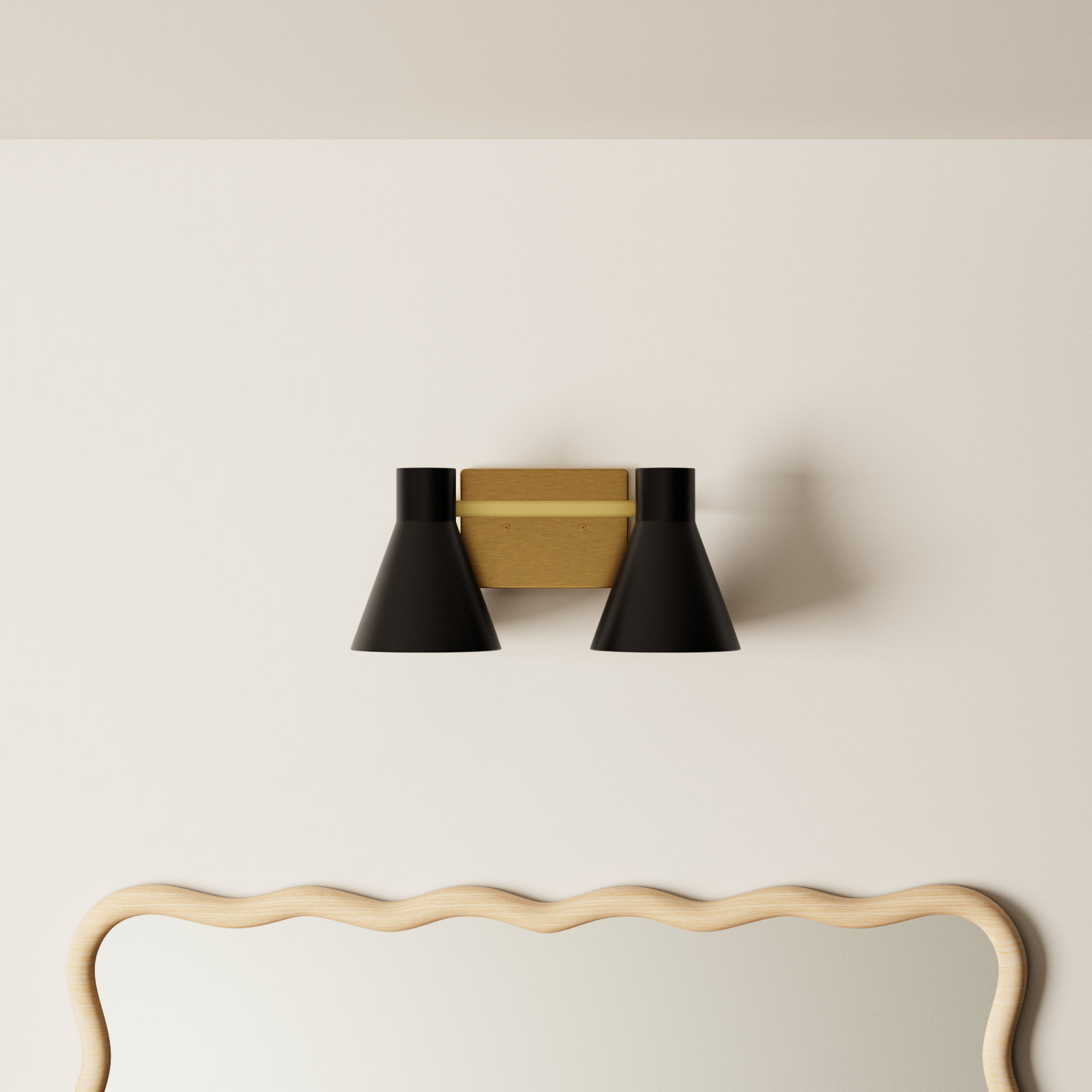 Byers 2-Light Dimmable Steel Vanity Light, Gold, No