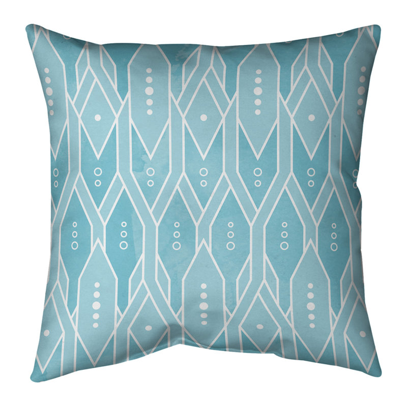 Oreiller carré en lin, Bourre en polyester, Bleu sarcelle, Polyester filé